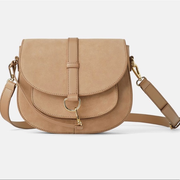 zara suede oval crossbody bag